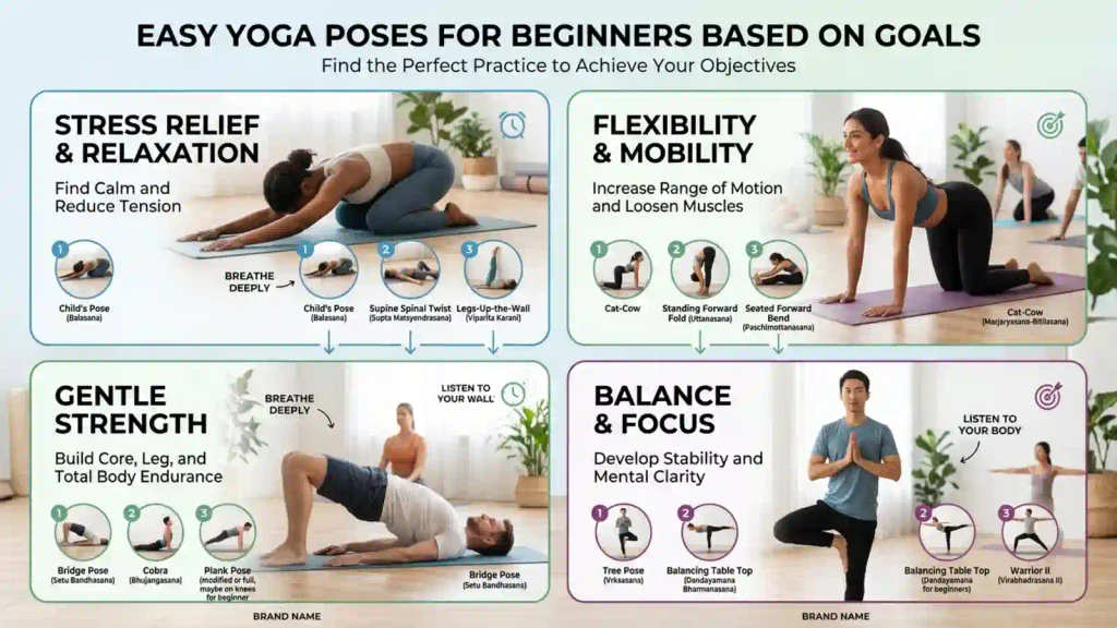 Easy Yoga Poses for Beginners Based on Goals